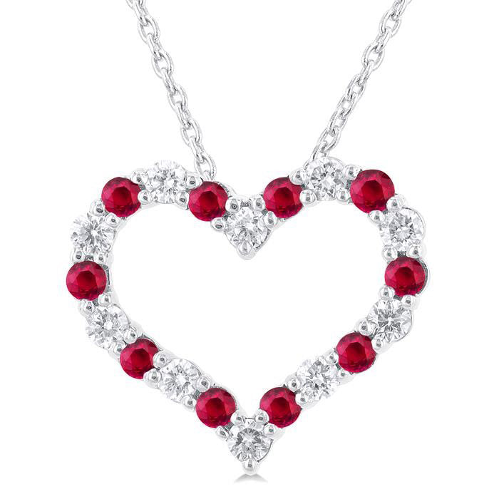 Echo Heart Shape Alternate Gemstone & Diamond Fashion Pendant