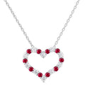 Echo Heart Shape Alternate Gemstone & Diamond Fashion Pendant