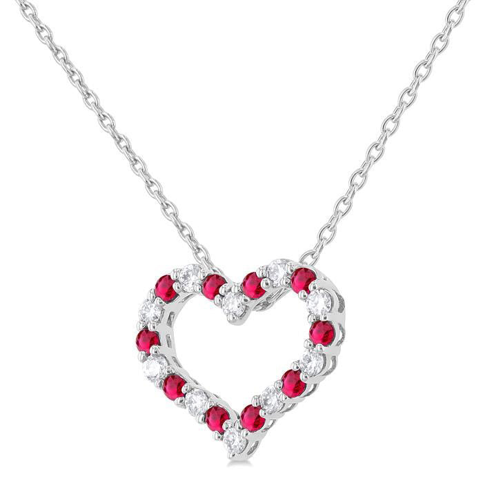 Echo Heart Shape Alternate Gemstone & Diamond Fashion Pendant