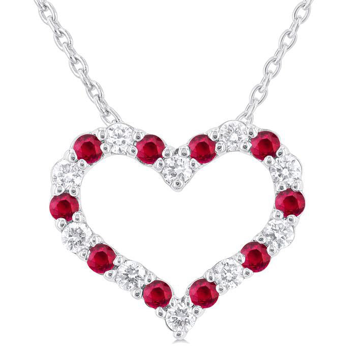 Echo Heart Shape Alternate Gemstone & Diamond Fashion Pendant