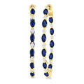 Inside-Out Marquise Shape Alternate Gemstone & Diamond Hoop Earrings