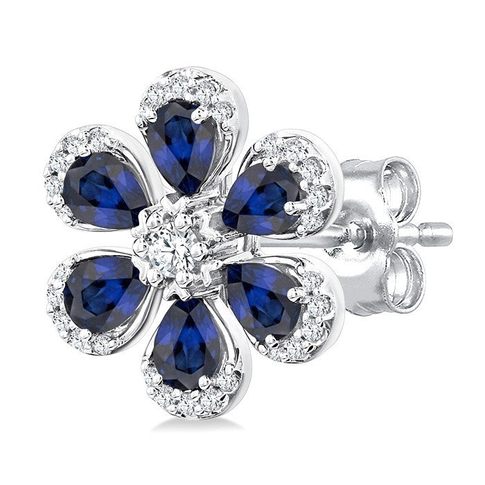 Blossom Pear Shape Gemstone & Diamond Earrings