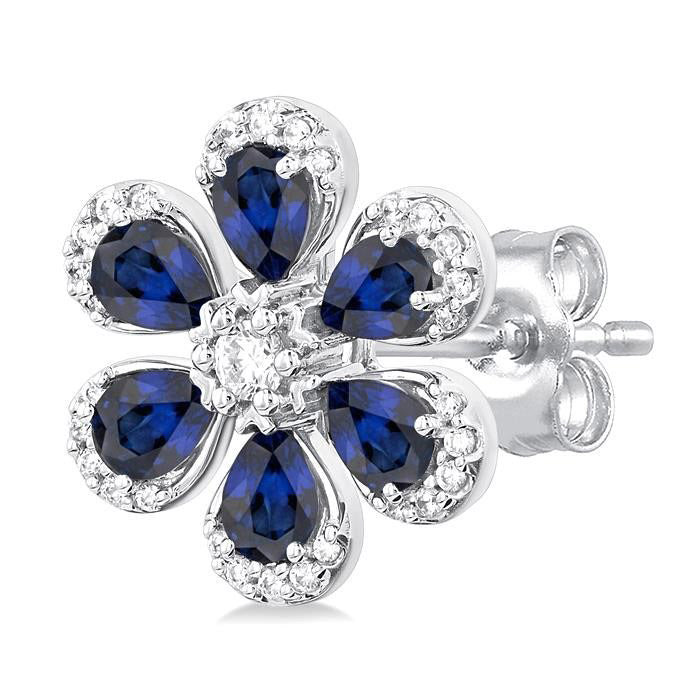 Blossom Pear Shape Gemstone & Diamond Earrings