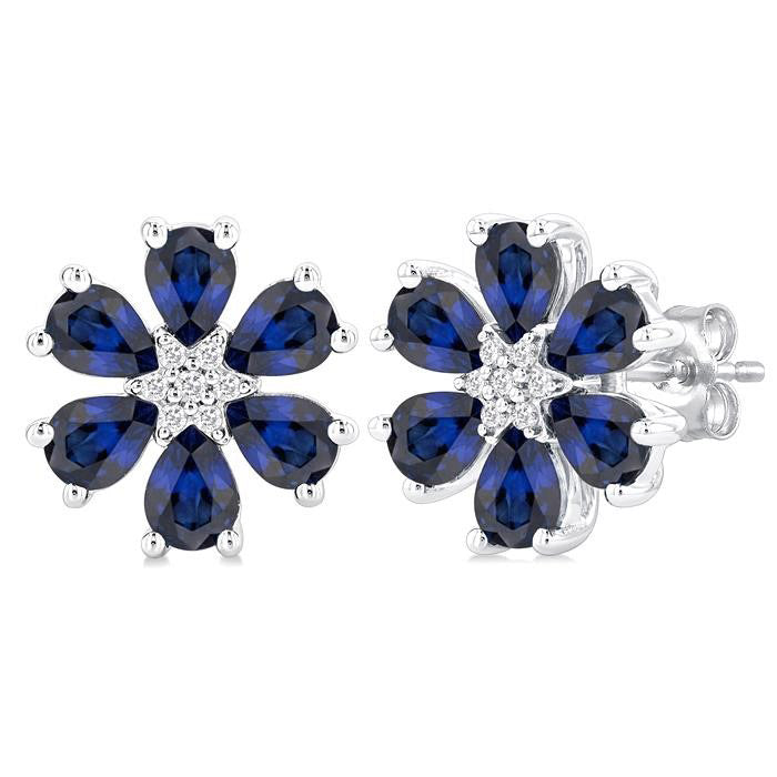 Blossom Pear Shape Gemstone & Diamond Earrings