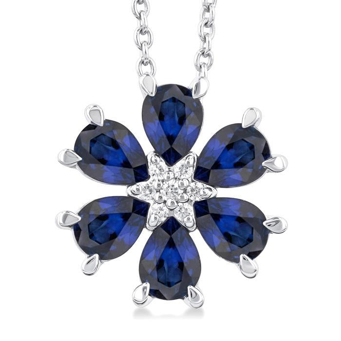 Ivy Blossom Pear Shape Gemstone & Diamond Pendant