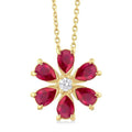 Sable Blossom Pear Shape Gemstone & Diamond Pendant