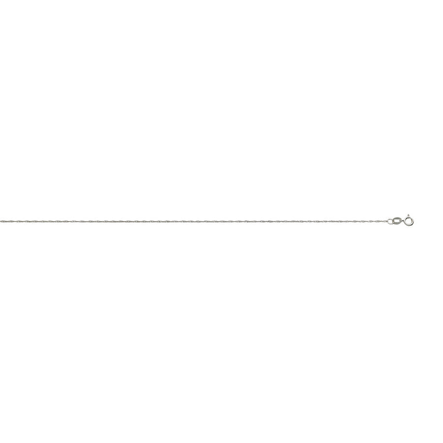 24" 14k White Gold Singapore Chain