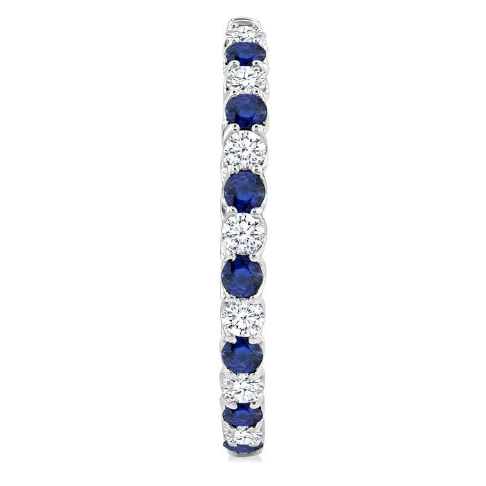 Inside-Out Alternate Gemstone & Diamond Hoop Earrings