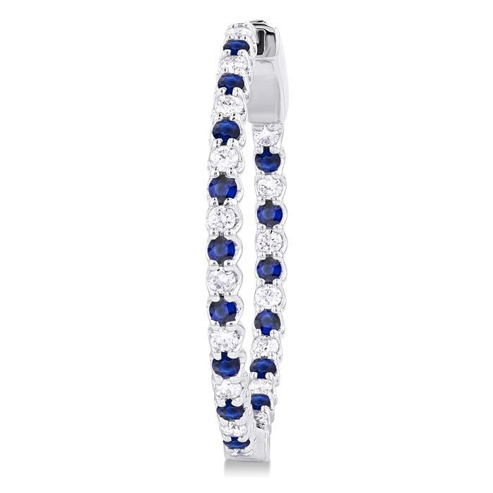 Inside-Out Alternate Gemstone & Diamond Hoop Earrings