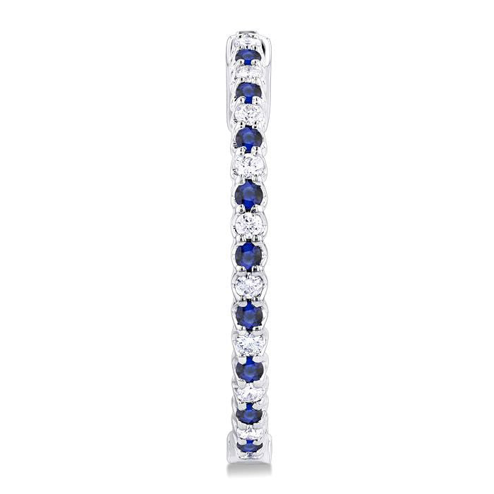 Inside-Out Alternate Gemstone & Diamond Hoop Earrings