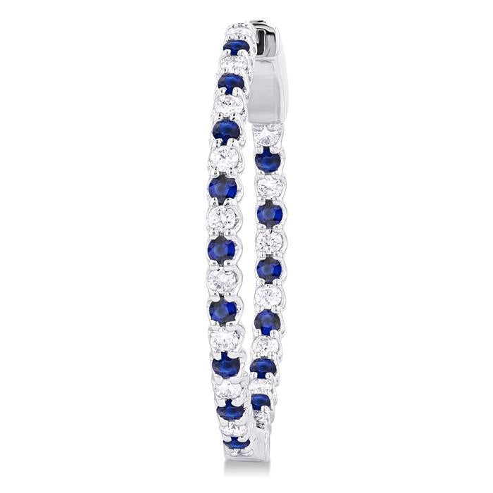 Inside-Out Alternate Gemstone & Diamond Hoop Earrings