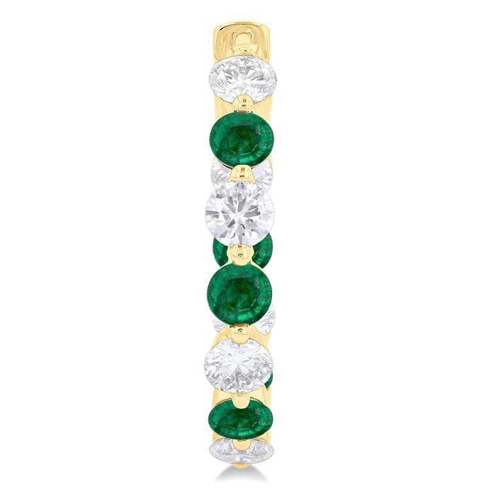 Inside-Out Alternate Gemstone & Diamond Hoop Earrings