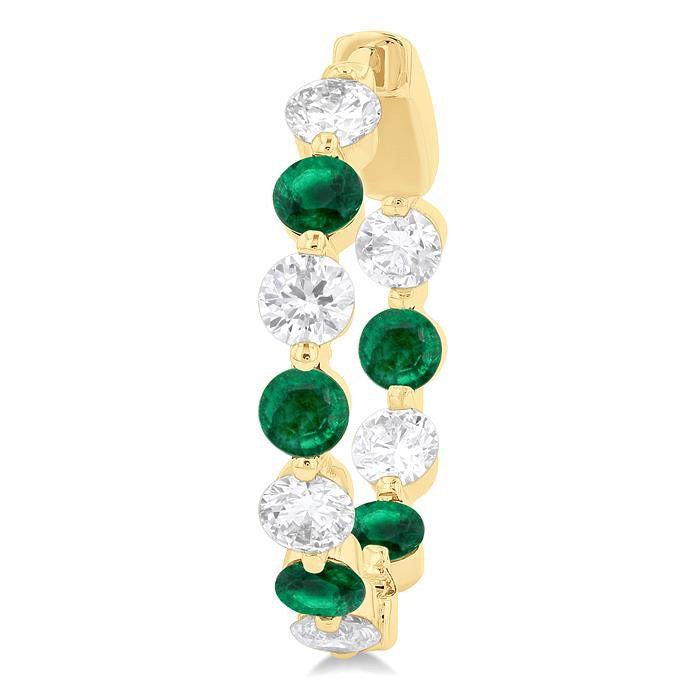 Inside-Out Alternate Gemstone & Diamond Hoop Earrings