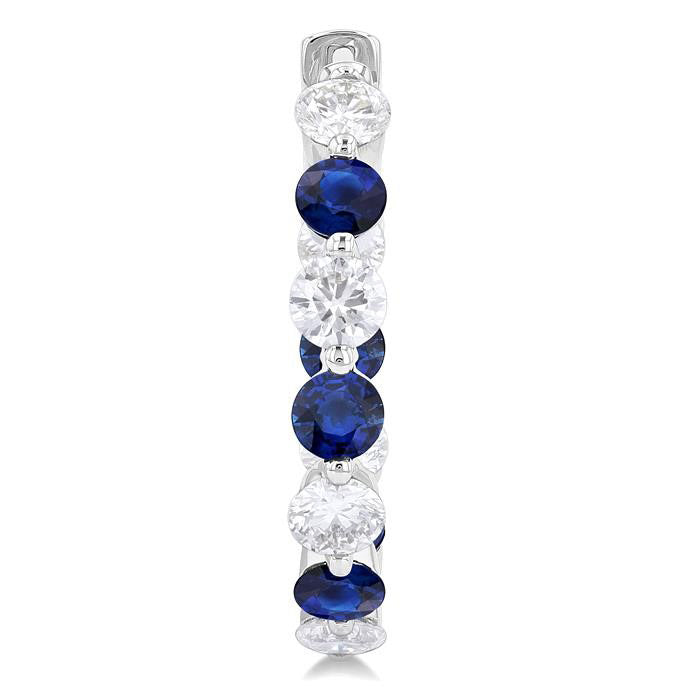Inside-Out Alternate Gemstone & Diamond Hoop Earrings