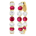 Inside-Out Alternate Gemstone & Diamond Hoop Earrings