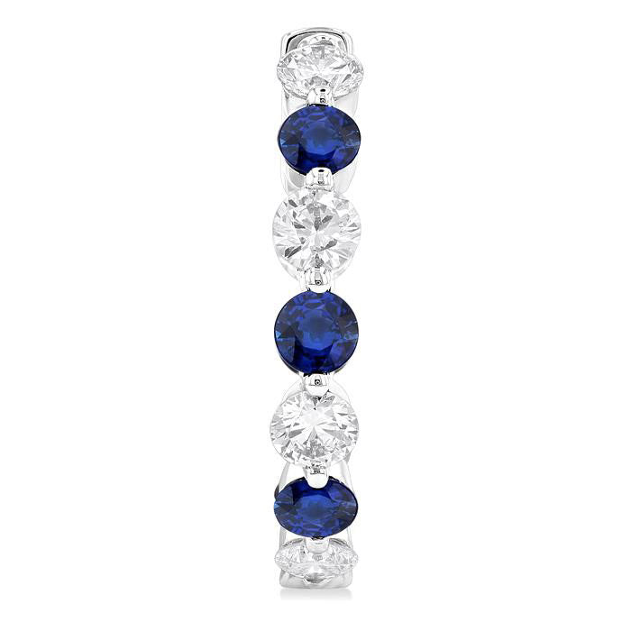 Inside-Out Alternate Gemstone & Diamond Hoop Earrings