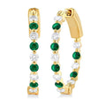 Inside-Out Alternate Gemstone & Diamond Hoop Earrings