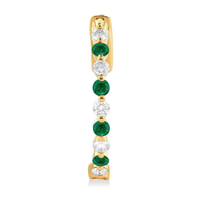 Inside-Out Alternate Gemstone & Diamond Hoop Earrings