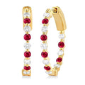 Inside-Out Alternate Gemstone & Diamond Hoop Earrings
