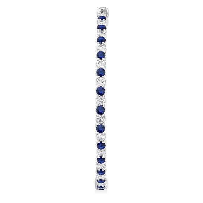 Inside-Out Alternate Gemstone & Diamond Hoop Earrings