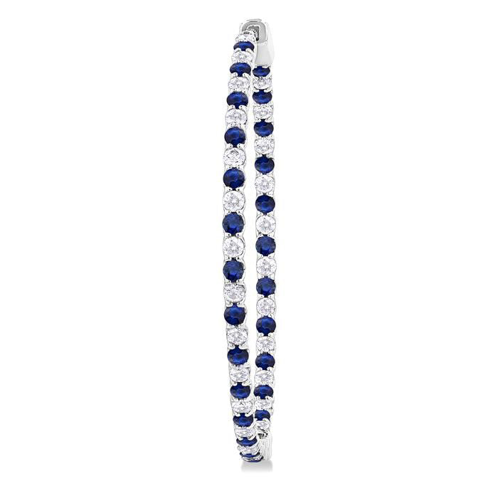 Inside-Out Alternate Gemstone & Diamond Hoop Earrings