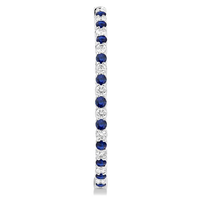 Inside-Out Alternate Gemstone & Diamond Hoop Earrings