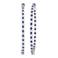 1.6 MM Round Cut Sapphire and 1 Ctw Round Cut Diamond Precious Inside-Out Alternating Hoop Earrings in 14K White Gold