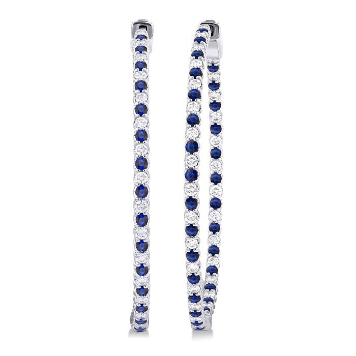 Inside-Out Alternate Gemstone & Diamond Hoop Earrings