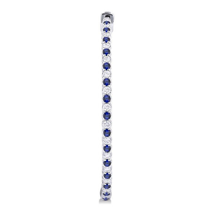 Inside-Out Alternate Gemstone & Diamond Hoop Earrings