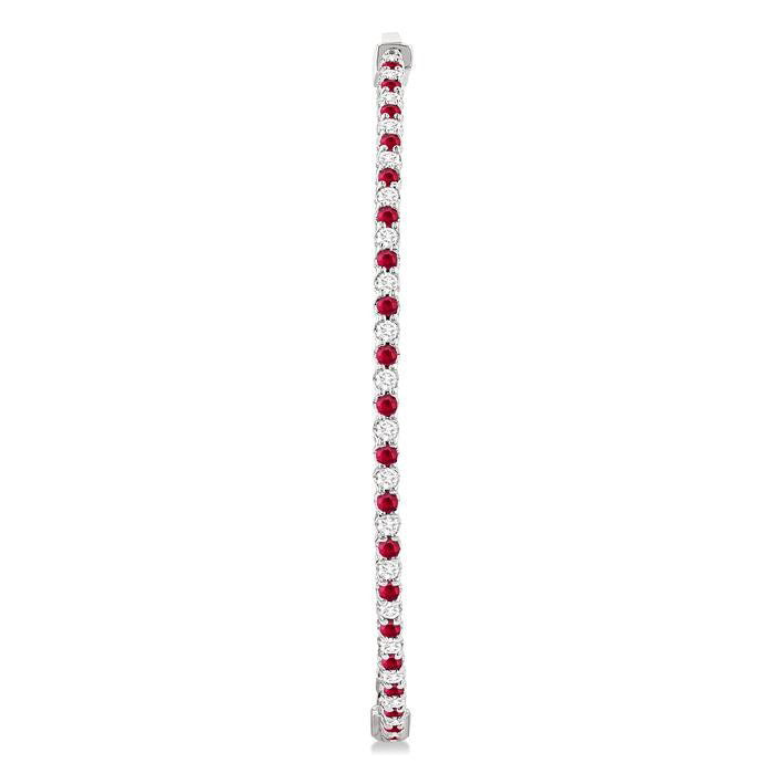 Inside-Out Alternate Gemstone & Diamond Hoop Earrings