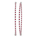 1.6 MM Ruby and Alternating 1 1/2 Ctw Round Cut Inside-Out Diamond Precious Hoop Earrings in 14K White Gold