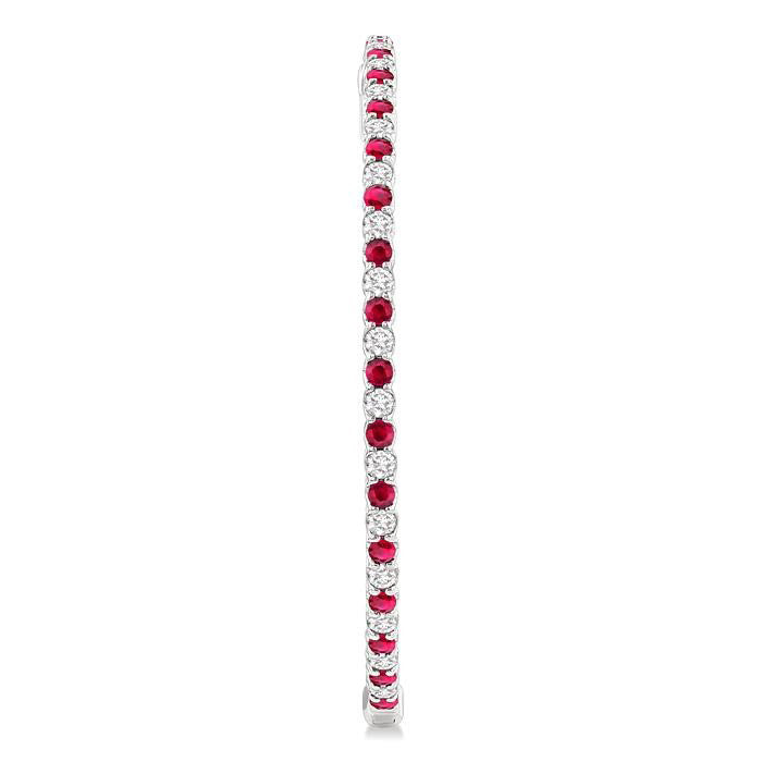 Inside-Out Alternate Gemstone & Diamond Hoop Earrings