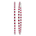 2.1 MM Ruby and Alternating 2 1/2 Ctw Round Cut Inside-Out Diamond Precious Hoop Earrings in 14K White Gold