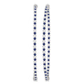 1.6 MM Sapphire and Alternating 1 1/2 Ctw Round Cut Inside-Out Diamond Precious Hoop Earrings in 14K White Gold