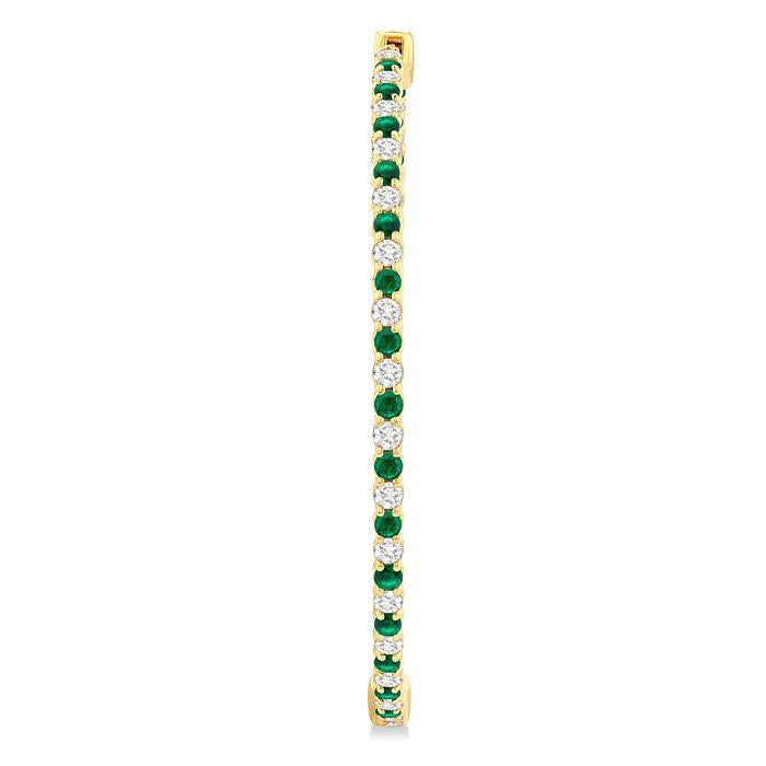 Inside-Out Alternate Gemstone & Diamond Hoop Earrings