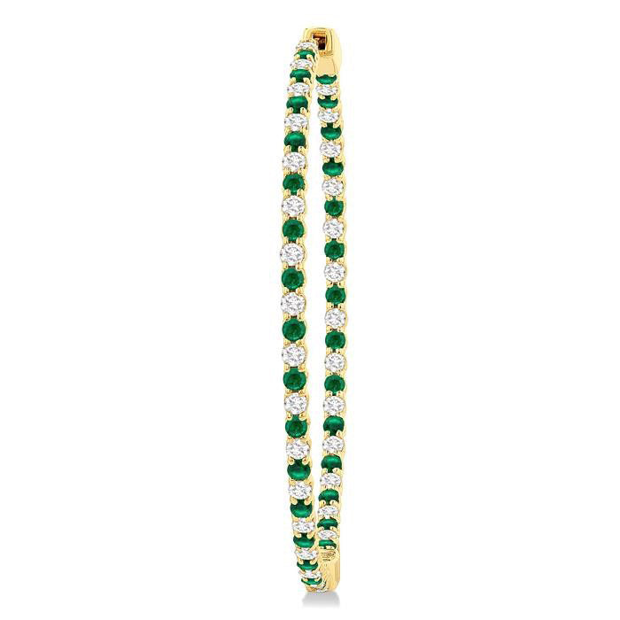 Inside-Out Alternate Gemstone & Diamond Hoop Earrings