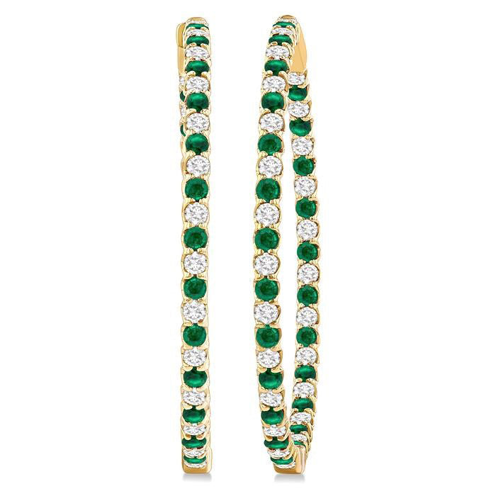 Inside-Out Alternate Gemstone & Diamond Hoop Earrings