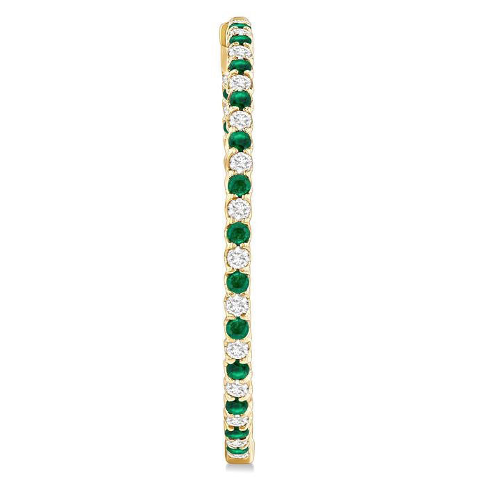Inside-Out Alternate Gemstone & Diamond Hoop Earrings