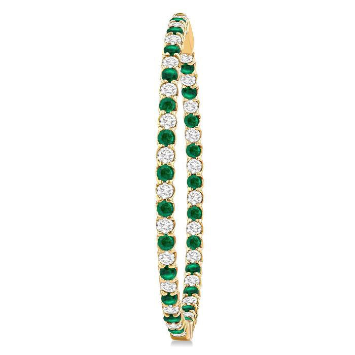 Inside-Out Alternate Gemstone & Diamond Hoop Earrings