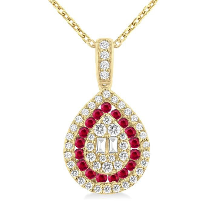Majesty Pear Shape Gemstone & Diamond Fusion Pendant