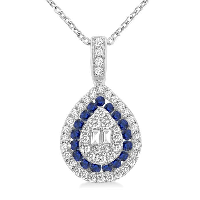 Solstice Pear Shape Gemstone & Diamond Fusion Pendant