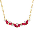 Marquise Shape Gemstone & Diamond Necklace