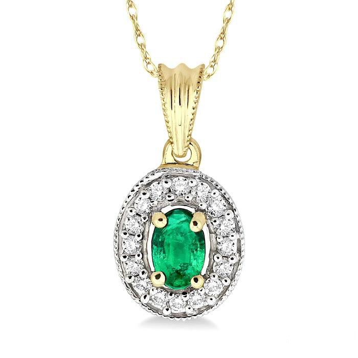 Aster Oval Shape Gemstone & Halo Diamond Pendant