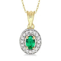 Aster Oval Shape Gemstone & Halo Diamond Pendant