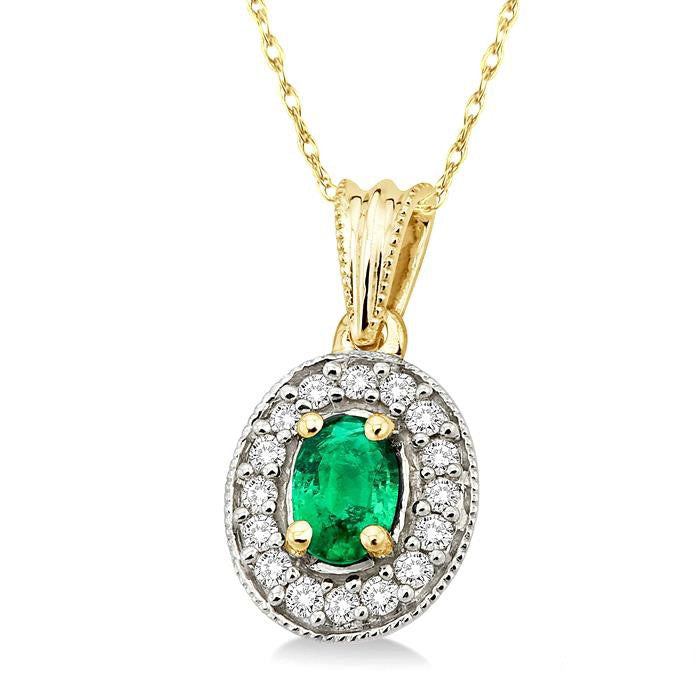 Aster Oval Shape Gemstone & Halo Diamond Pendant