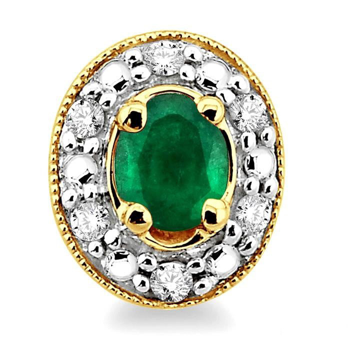Oval Shape Gemstone & Diamond Earrings