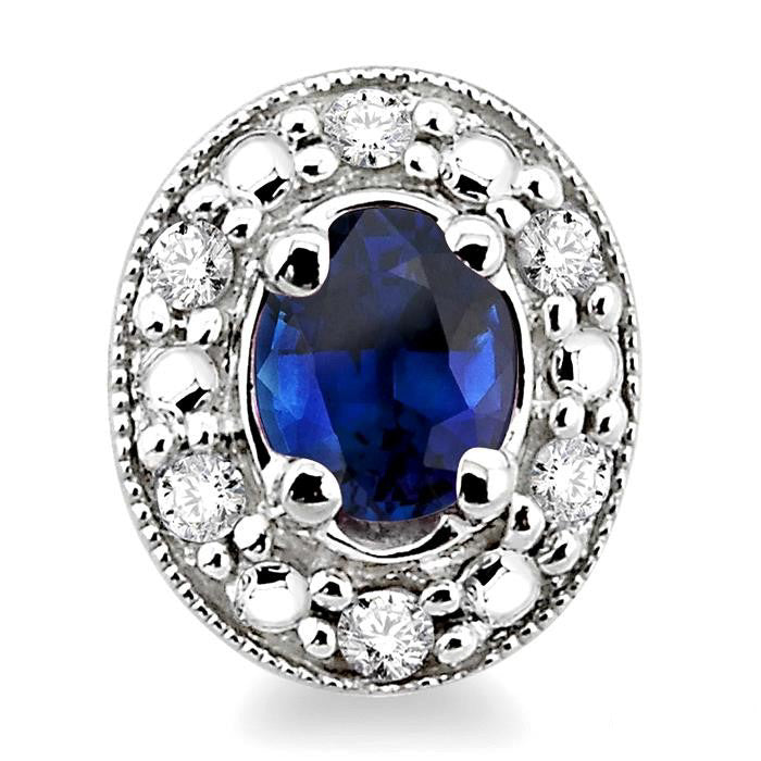 Oval Shape Gemstone & Diamond Earrings