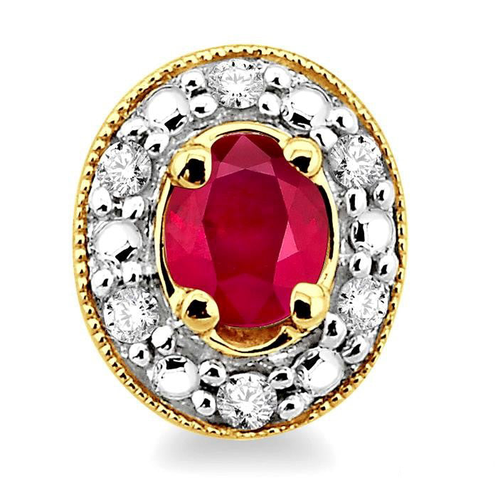 Oval Shape Gemstone & Diamond Earrings