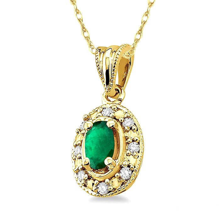 Sonata Oval Shape Gemstone & Diamond Pendant