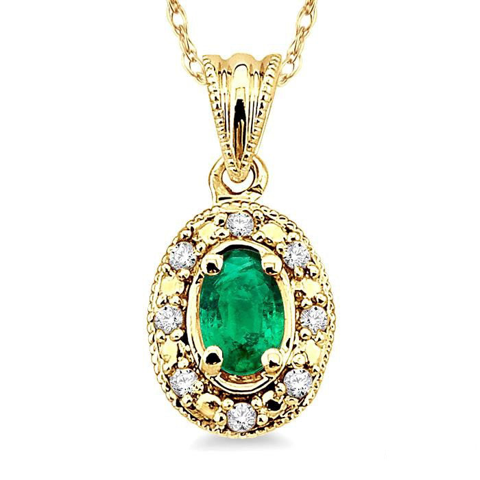 Sonata Oval Shape Gemstone & Diamond Pendant